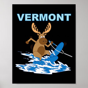 Vermont waterskiën Moose Moose Lake vakantie Poster