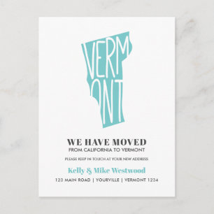 VERMONT We hebben New address New Home verplaatst Briefkaart