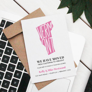 VERMONT We hebben New address New Home verplaatst Briefkaart