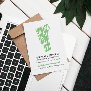 VERMONT We hebben New address New Home verplaatst Briefkaart