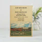 Vermont Wedding Invitation  midden-eeuw Kaart (Staand voorkant)