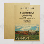 Vermont Wedding Invitation  midden-eeuw Kaart (Voorkant / Achterkant)