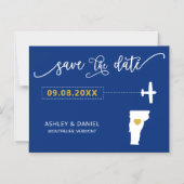 Vermont Wedding Save the Date Kaart, Map Magnetische Uitnodiging (Voorkant)