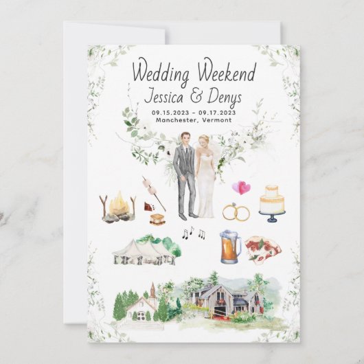 Vermont Wedding Weekend | Uitnodiging tot het opst (Achterkant)