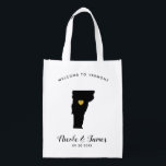Vermont Wedding Welcome Bag Black & Gold Tas Boodschappentas<br><div class="desc">Vul deze welkomsttas met favoriete godies voor uw gasten als ze in Vermont aankomen!</div>