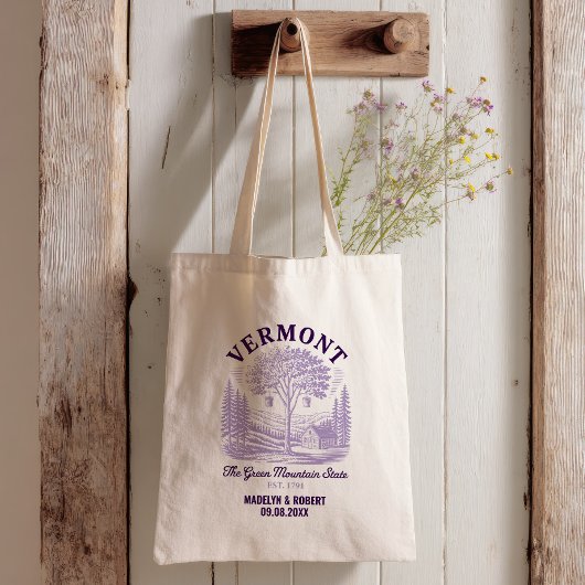Vermont Wedding Welcome Bag, State Love Tote Bag