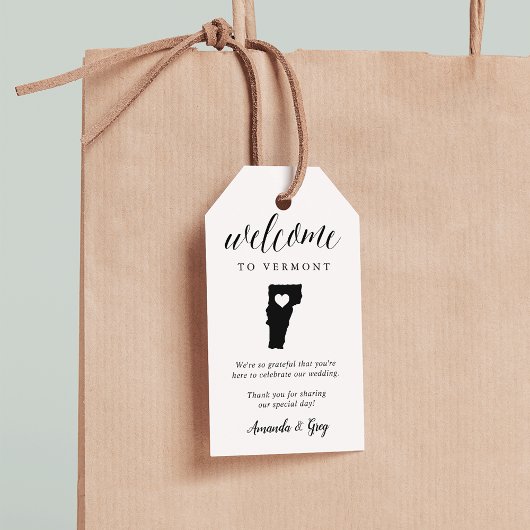 Vermont Wedding Welkom Cadeaulabel