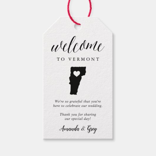 Vermont Wedding Welkom Cadeaulabel (Voorkant)