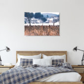 Vermont Winter Cattails Scène Verpakt Canvas (Insitu (Slaapkamer))