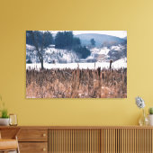 Vermont Winter Cattails Scène Verpakt Canvas (Insitu (Woonkamer))