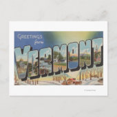 Vermont (Winterscène) - Grote letterscènes Briefkaart (Voorkant)