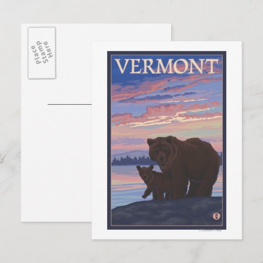 VermontBear en Cub Briefkaart (Voorkant / Achterkant)