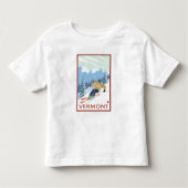 VermontDownhill Skier Scene Kinder Shirts (Voorkant)