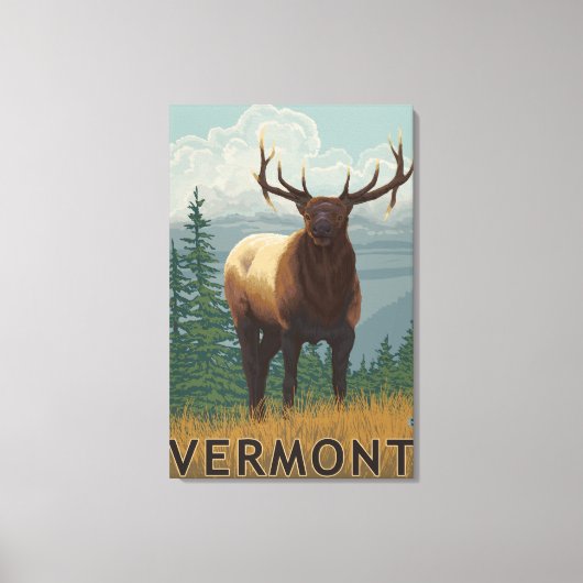 VermontElk Scene Canvas Afdruk (Voorkant)