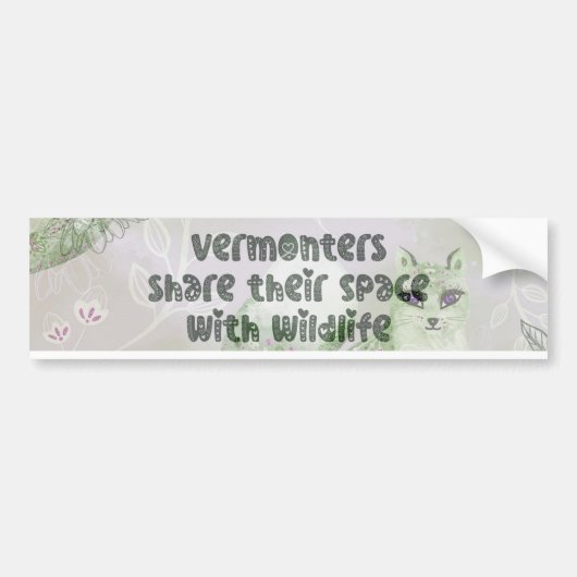 Vermonters Share Wildlife Space Bumpersticker (Voorkant)