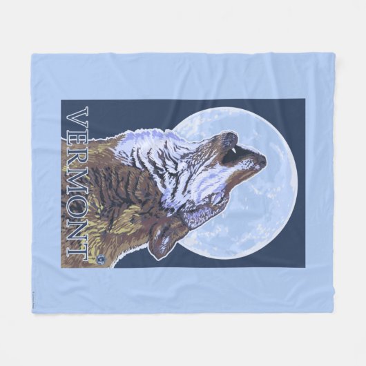 VermontHowling Wolf Fleece Deken (Voorkant (Horizontaal))