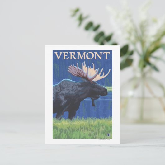 VermontMoose in het Moonlight Briefkaart (Staand voorkant)