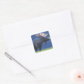 VermontMoose in het Moonlight Vierkante Sticker (Envelop)