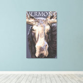 VermontMoose Up Close Canvas Afdruk (Insitu (Houten vloer))