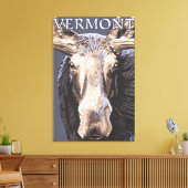 VermontMoose Up Close Canvas Afdruk (Insitu (Woonkamer))
