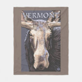 VermontMoose Up Close Fleece Deken (Voorkant)