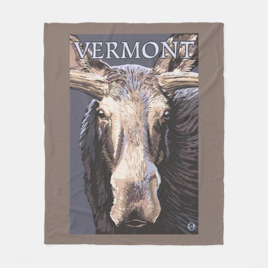 VermontMoose Up Close Fleece Deken (Voorkant)