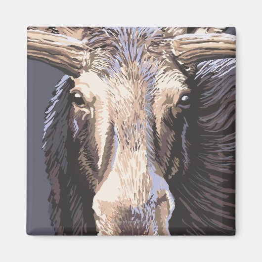 VermontMoose Up Close Magneet (Voorkant)