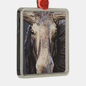 VermontMoose Up Close Metalen Ornament (Rechts)
