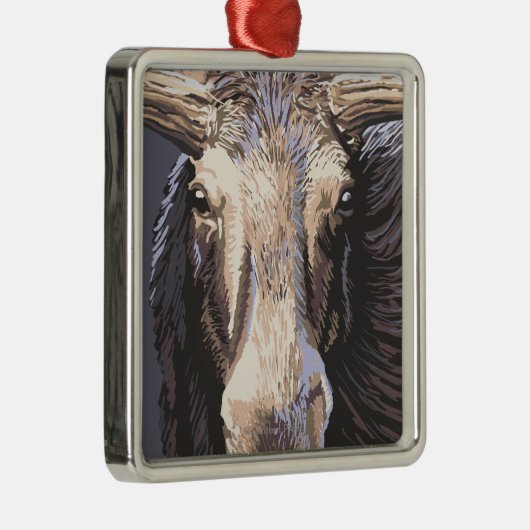 VermontMoose Up Close Metalen Ornament (Rechts)
