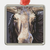 VermontMoose Up Close Metalen Ornament (Voorkant)