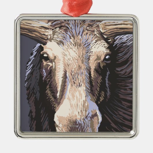VermontMoose Up Close Metalen Ornament (Voorkant)