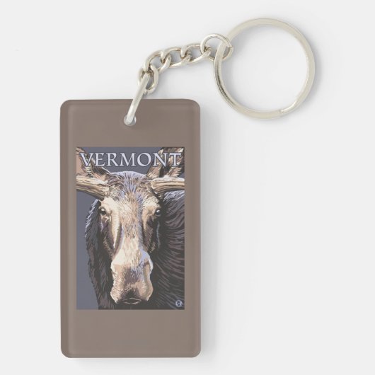 VermontMoose Up Close Sleutelhanger (achterkant)