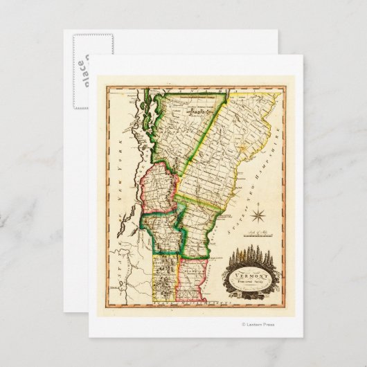 VermontPanoramic MapVermont 2 Briefkaart (Voorkant / Achterkant)