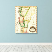 VermontPanoramic MapVermont 2 Canvas Afdruk (Insitu (Houten vloer))