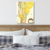 VermontPanoramic MapVermont Canvas Afdruk (Insitu (Slaapkamer))
