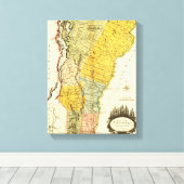 VermontPanoramic MapVermont Canvas Afdruk (Insitu (Houten vloer))