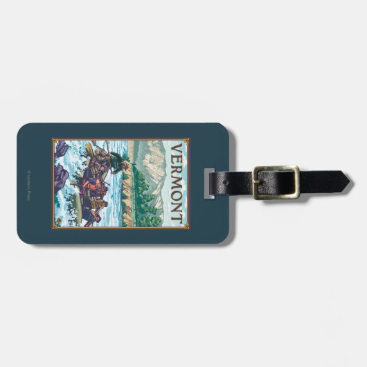 VermontRiver Rafting Scene Bagagelabel (Voorkant horizontaal)