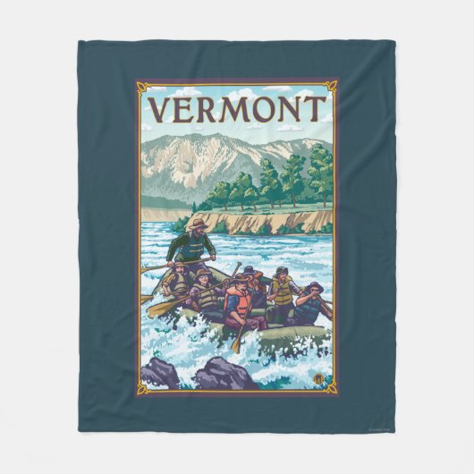 VermontRiver Rafting Scene Fleece Deken (Voorkant)