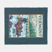 VermontRiver Rafting Scene Fleece Deken (Voorkant (Horizontaal))