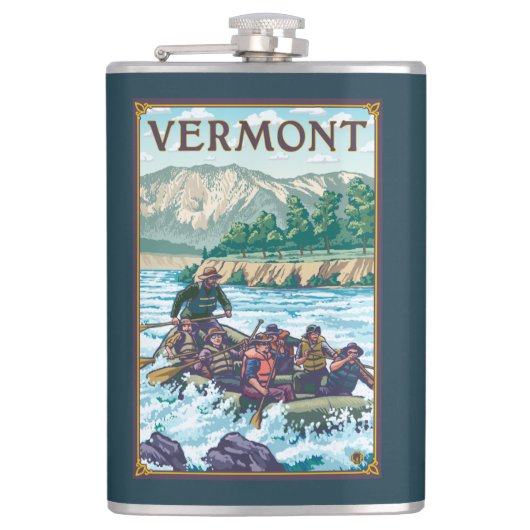 VermontRiver Rafting Scene Heupfles (Voorkant)