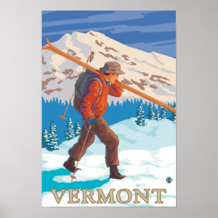 VermontSkier Carrying Skis Poster