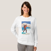 VermontSkier Carrying Skis T-shirt (Voorkant volledig)