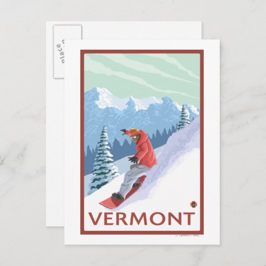 VermontSnowboarder Scene Briefkaart (Voorkant / Achterkant)