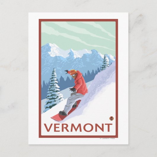 VermontSnowboarder Scene Briefkaart (Voorkant)
