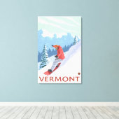 VermontSnowboarder Scene Canvas Afdruk (Insitu (Houten vloer))