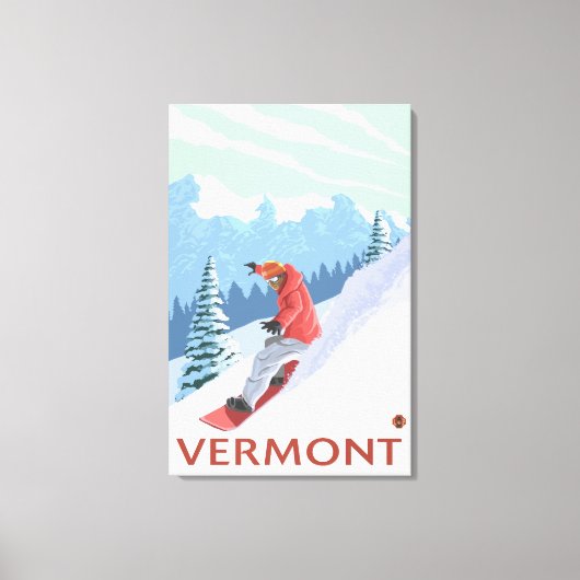 VermontSnowboarder Scene Canvas Afdruk (Voorkant)