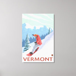 VermontSnowboarder Scene Canvas Afdruk