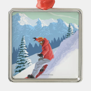 VermontSnowboarder Scene Metalen Ornament