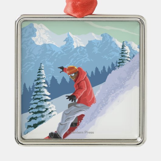 VermontSnowboarder Scene Metalen Ornament (Voorkant)