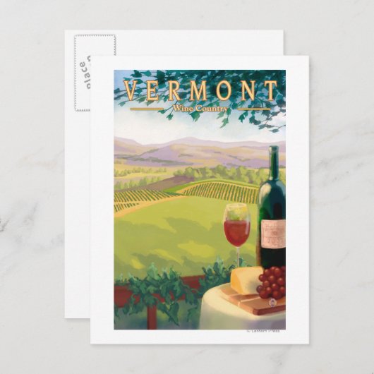 VermontWine Country Scene Briefkaart (Voorkant / Achterkant)
